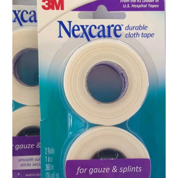 (2 Packs) Nexcare Durable Cloth Tape, 1 in x 10 yd, 2 Count NEW - Picture 2 of 8